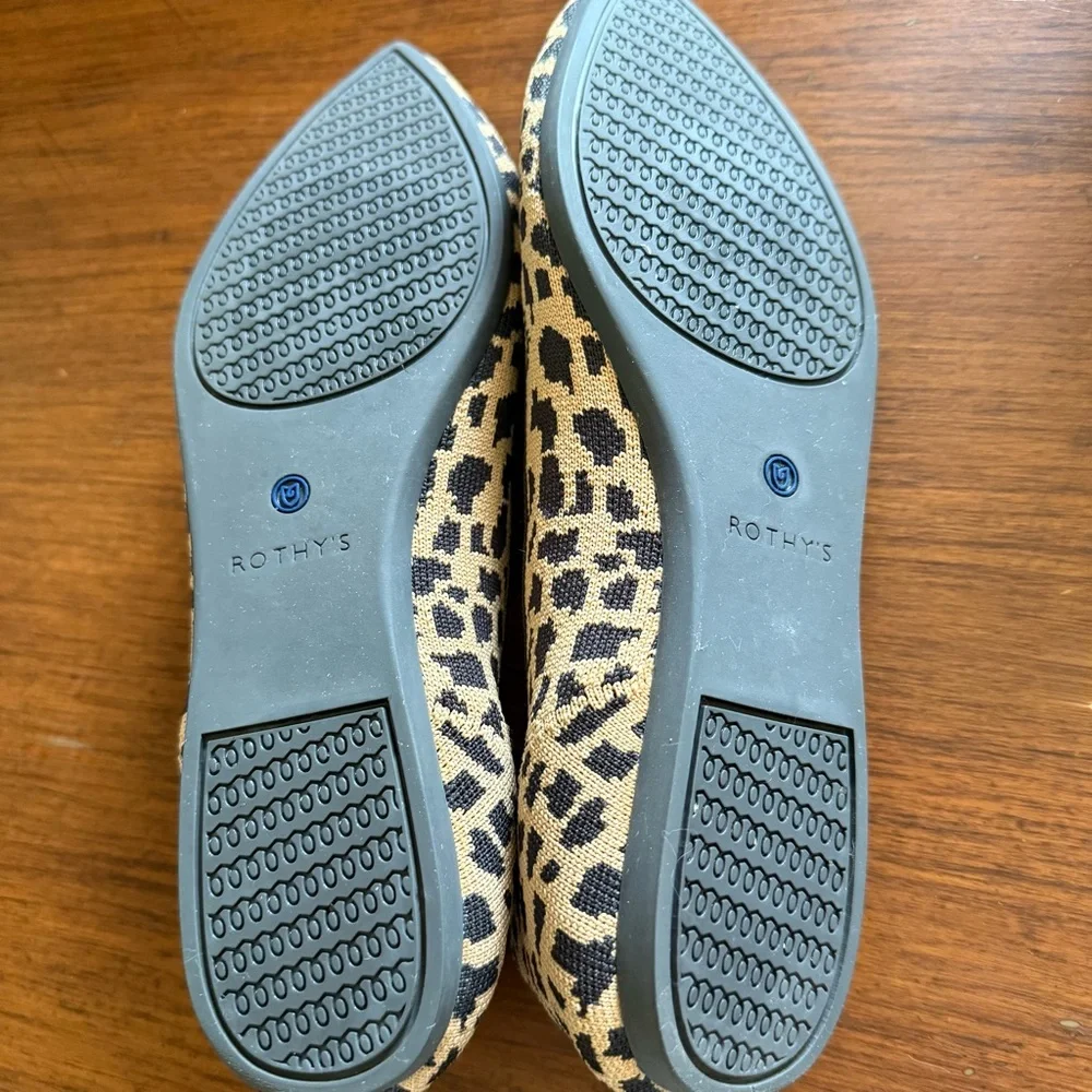 Rothys Womens The Point Leopard Cheetah Retired Animal Print Flat Shoes Sz 10.5 - Picture 8 of 9